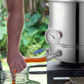 Stainless Steel Kettle, 5 GALLON Brewing Pot, Tri Ply Bottom For Beer, Brew Kettle Pot, Home Brewing Supplies Includes Lid, Handle, Thermometer, Ball