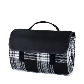 DinePicnic Blanket in Black Plaid by True