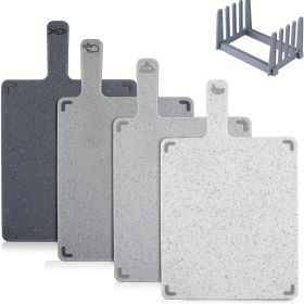 4-in-1 Heavy-Duty Kitchen Cutting Board Set With Removable Stand - BPA-Free Plastic, Multi-Function Cutting Boards,Large Board With 4 Surfaces For Mea