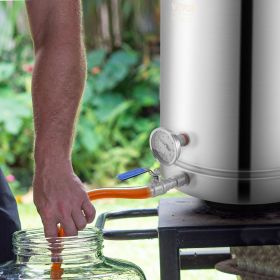 Stainless Steel Kettle, 16 GALLON Brewing Pot, Tri Ply Bottom For Beer, Brew Kettle Pot, Home Brewing Supplies Includes Lid, Handle, Thermometer, Ball