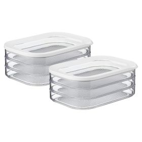 2Pcs Deli Meat Container With Lid For Fridge Stackable Bacon Container Clear Food Storage Box With Lid Meal Prep Container For Lunch Meat Salami Cold