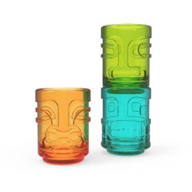 Tiki TrioShot Glasses, Set of 3 by TrueZoo