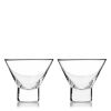 Raye Crystal Heavy Base Martini Glasses Viski