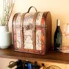 6 Bottle Old World Wooden Wine Box by Twine
