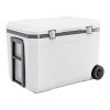 Portable Cooler, 45 QT Wheeled Cooler with Ice Retention, Heavy-Duty Handles and Cup Holder, Lightweight Rigid Material Insulated Portable Cooler, Sui
