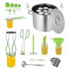 Canning Supplies Starter Kit, 11 Pieces Stainless Steel Water Bath Canning Kit for Beginners, Canning Tools Set: Pot, Rack, Lid, Ladle, Funnel, Tongs,