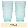 (2 pack) 24-Ounce Embossed Tritan Ditsy Tall Tumbler, Teal