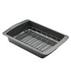 Bakeware 14.75 x 10.75 Inch Nonstick Roaster with U-Rack, Dishwasher Safe and Oven Safe to 450°F, Gray