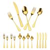 VEVOR 100-Piece Gold Silverware Set, Food-Grade Stainless Steel Flatware Utensils for 20, Mirror Finished Cutlery Set, Dishwasher Safe Eating Tablewar