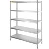 Stainless Steel Shelves 48x18.5 Inch 5 Tier Adjustable Shelf Storage Unit Stainless Steel Rack Shelving Heavy Duty Shelving for Kitchen Commercial Off