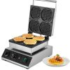 Commercial Waffle Maker, 4PCS Round Waffle Baker Machine,1750W Non-Stick Stainless Steel Belgian Waffle Iron with Temperature and Time Control