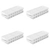 Set of Two Stacking Ice Cube Trays, Easy release, 16 Cubes Each, BPA-Free, White, 4 Count