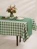 AAYU Green Checkered Pattern Boucle Cotton Table Cloth Fall Decor Table Cloth