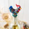 Rooster Glass Bottle Stopper Twine