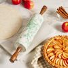 Agatha Ceramic Rolling Pin with Olivewood Handles, Green
