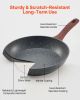 Frying Pan Skillet, Aluminum Egg Fry Pans, 3 Piece Set (9.5, 11, 12 in), Nonsitck Heavy-Duty Skillets with Heat-Resistant Handle