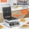 Commercial Waffle Maker, 4PCS Round Waffle Baker Machine,1750W Non-Stick Stainless Steel Belgian Waffle Iron with Temperature and Time Control