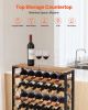 VEVOR 48 Bottle Wine Rack,8-Tier Wine Bottle Holder,Freestanding Floor Display Wine Storage Shelves with Wood Table Top,For Kitchen Pantry, Cellar, Ba