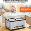 Automatic Ice Cream Maker with Built-in Compressor, 2 Quart No Pre-freezing Fruit Yogurt Machine, Stainless Steel Electric Sorbet Maker
