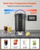 Insulated Beverage Dispenser, 3.2 Gal/12L Stainless Steel Thermal Drink Server with Spigot & Temp Display, Suitable for Hot and Cold Drinks