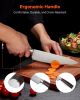 VEVOR Kitchen Knife Set with Block and Sharpener, 15 Piece High Carbon Stainless Steel Knife Set, Rust-Resistant Kitchen Cutlery with Ergonomic Handle