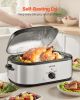 Roaster Oven, 22QT Electric Roasting Pan, 150-450°F Adjustable Temperature Multifunctional Electric Roaster Oven with Self-Basting Lid, Defrost & Warm