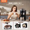 Coffee Maker with Grinder, 8 Cup Programmable Coffee Machine, Grind and Brew Coffee Maker with 24-Hour Timer for Auto Brew, Reusable Filter