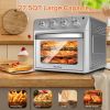 27.5QT 6-in-1 Air Fryer Toaster Oven Dropdown-Door 6-Slice Countertop Convection Oven for Air Frying, Baking, Roasting, Broiling & Grilling, 1600W, Sl