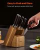 VEVOR Kitchen Knife Set with Block and Sharpener, 15 Piece High Carbon Stainless Steel Knife Set, Rust-Resistant Kitchen Cutlery with Ergonomic Handle