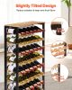 VEVOR 48 Bottle Wine Rack,8-Tier Wine Bottle Holder,Freestanding Floor Display Wine Storage Shelves with Wood Table Top,For Kitchen Pantry, Cellar, Ba