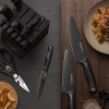 14-Piece Kitchen Knife Set with Built-In Sharpener, German Stainless Steel Blades, Rust-Resistant & Dishwasher Safe, Black