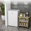 HOMCOM Upright Freezer, 3.0 Cubic Feet Compact Mini Freezer with Reversible Single Door and Adjustable Thermostat, Small freezer for Home, Dorm
