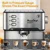 PlumChef Espresso Machine 20 Bar Professional Compact Homehold Coffee Espresso Maker with Milk Frother Steam Wand 54oz Water Tank Low Noise and Fast C