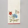 Blue Flower Embroidered Table Runner 72 Inches Long for Dresser Home Dining Table Décor