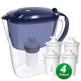SimPure Water Filter Pitcher BPA-Free, Reduce TDS 10 Cup 3.5L 1 Pitcher 4 Filter