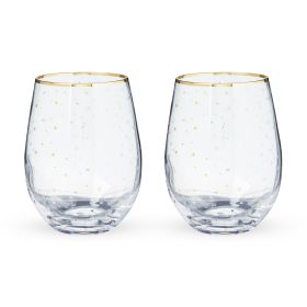 Starlight Stemless Wine Glass Set by Twine