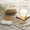 Marble & Acacia Coaster Set by Twine