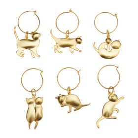 Gold Cat Wine Charms by TwineÂ®