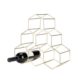 Belmont Geo 6-Bottle Counter Top Wine Rack in Gold ViskiÂ®