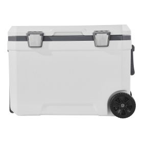 Portable Cooler 45 QT Insulated Wheeled Cooler 64 Can Capacity with Cup Holder