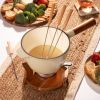 Beige & Wood Cast Iron Fondue Set by Twine Livingâ„¢