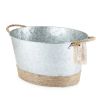 Jute Rope Wrapped Galvanized Tub by TwineÂ®