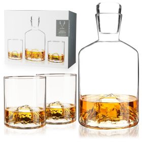 3 Piece Mountain Decanter and Tumbler Set ViskiÂ®
