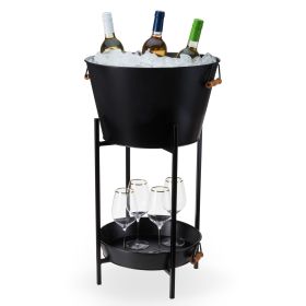 Black Beverage Tub with Stand & Tray by Twine LivingÂ®