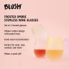 Frosted Ombre Stemless Wine Glasses BlushÂ®