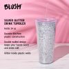 Glam Silver Double Walled Glitter Tumbler BlushÂ®