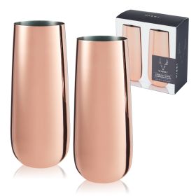 Copper Stemless Champagne Flutes by ViskiÂ®