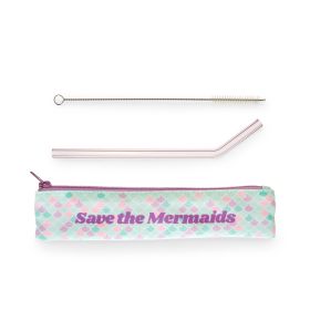Save the Mermaids Glass Straw Set by Blush