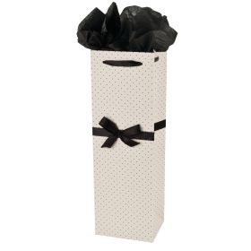 Elegant White and Black Wine Bag Cakewalk