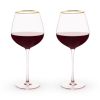 Rose Crystal Red Wine Glass Set by Twine